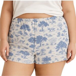 Joyspun Dreamy Soft 3X Toile Sleep Shorts Super Soft Lounge Pajama blue white